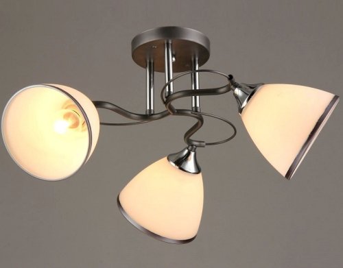 Люстра потолочная трехрожковая Мелодия Света Е27 Черный хром фото Люстра потолочная трехрожковая Мелодия Света Е27 Черный хром картинка